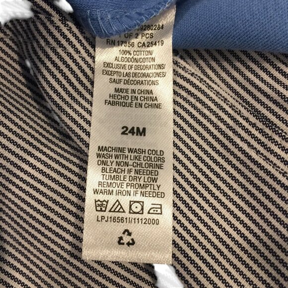 Little Me Polo Short Set Size 24 Months Navy Blue 2 Piece Set - Picture 2 of 4